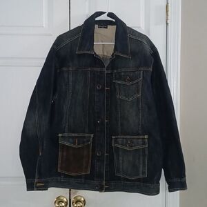 Sean John  denim jean jacket Streetwear Hip Hop Y2K 90s Sz L  NWOT